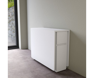 Kungla Drop Leaf izvelkams pusdienu galds (balts)